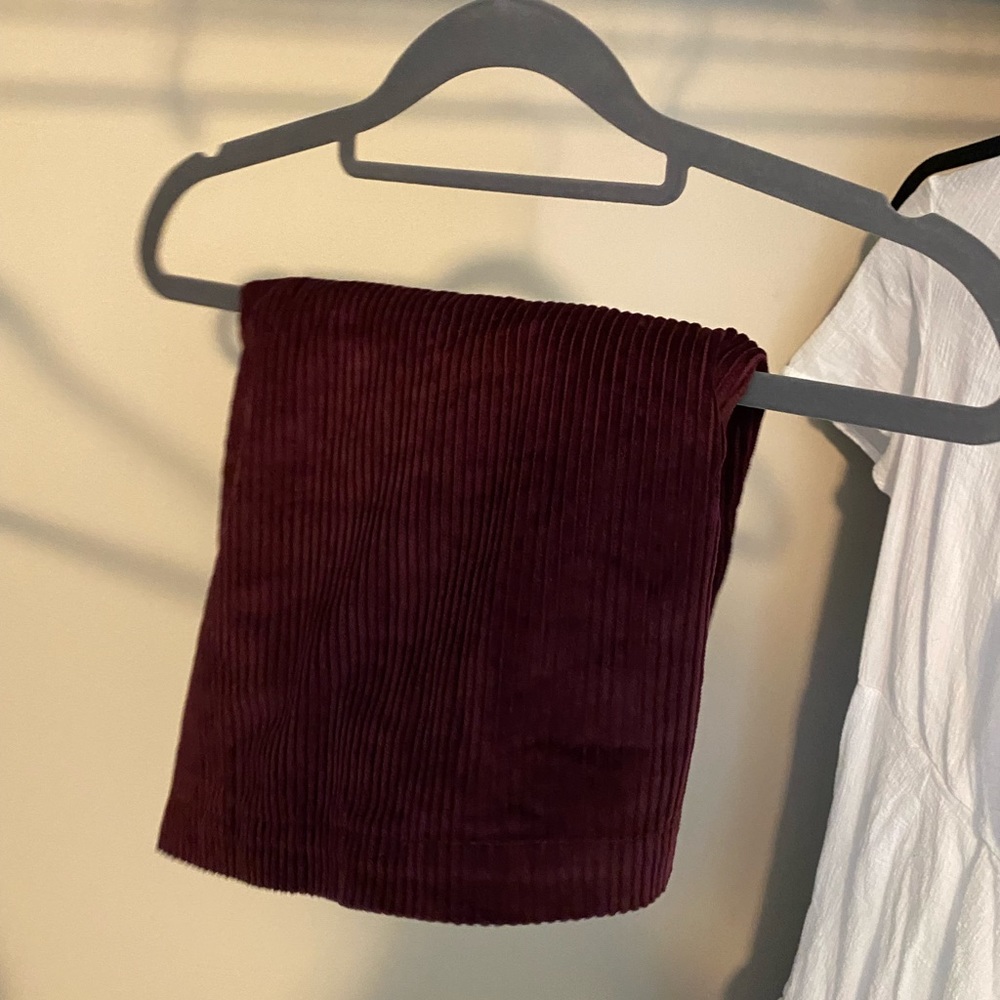 Velvet ribbed wrap skirt